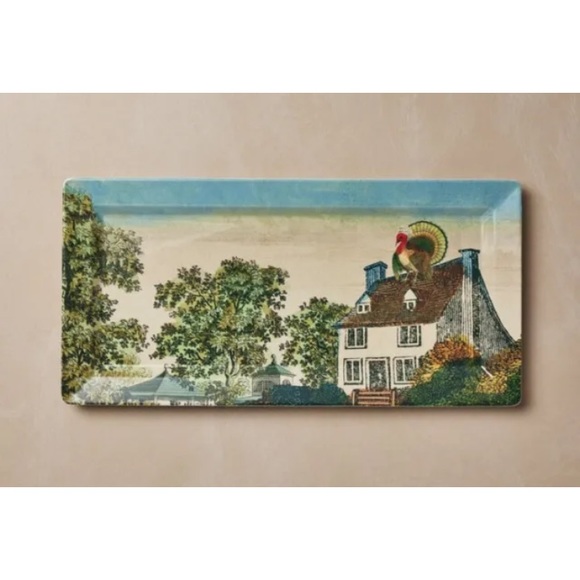 John Derian x Target Perched Turkey Melamine Serving Tray Rectangular Fall - Picture 2 of 7